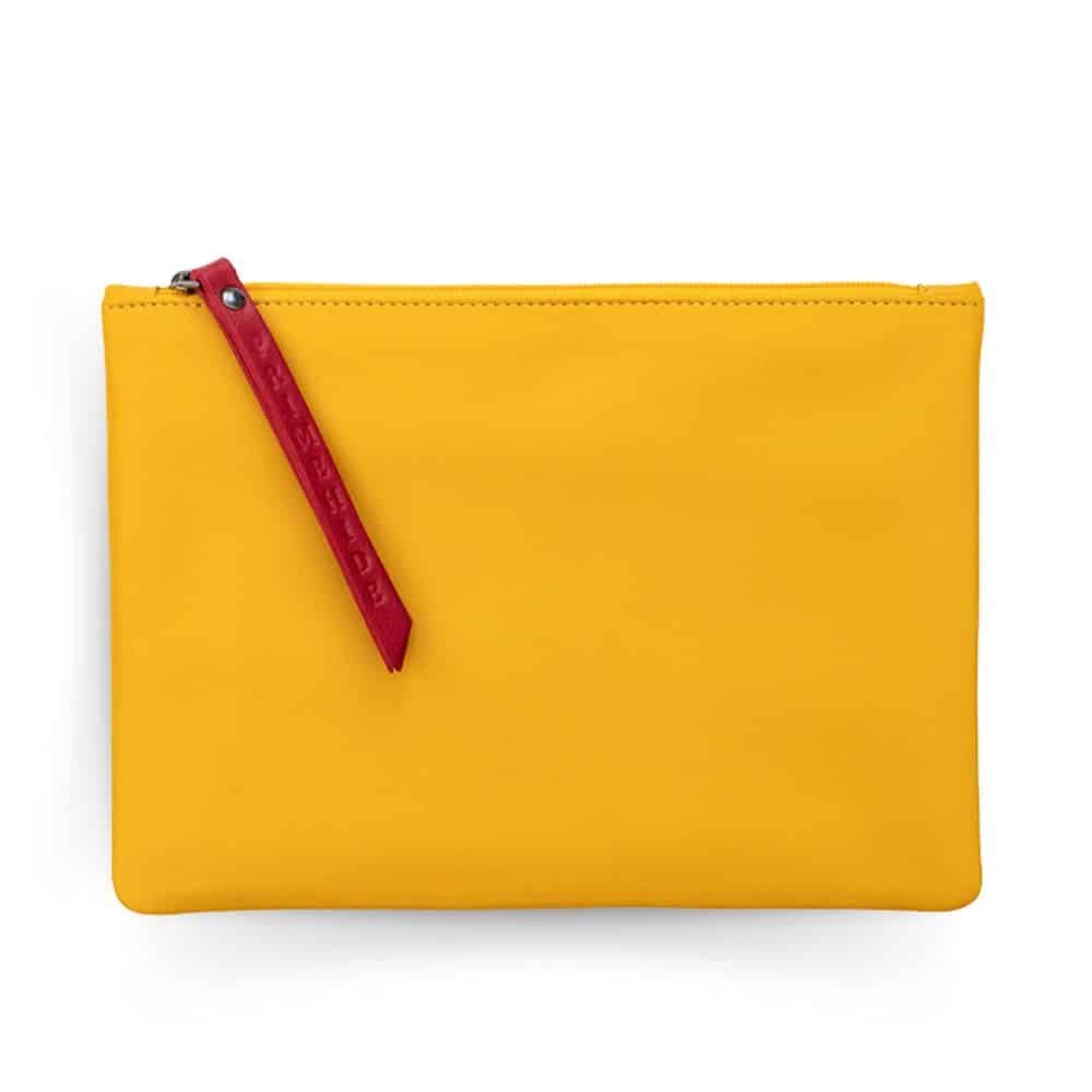 Large Size Leather Zip Pouch