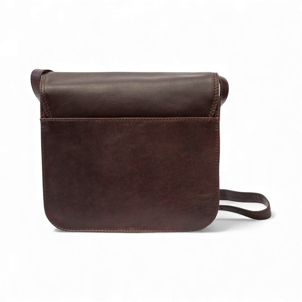 Large Triple-Compartment Leather Handbag - Elena Tuscan