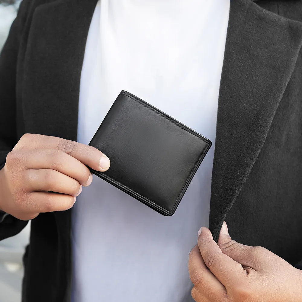 Leather Bifold Wallet For Men &#8211; Leon Black 07