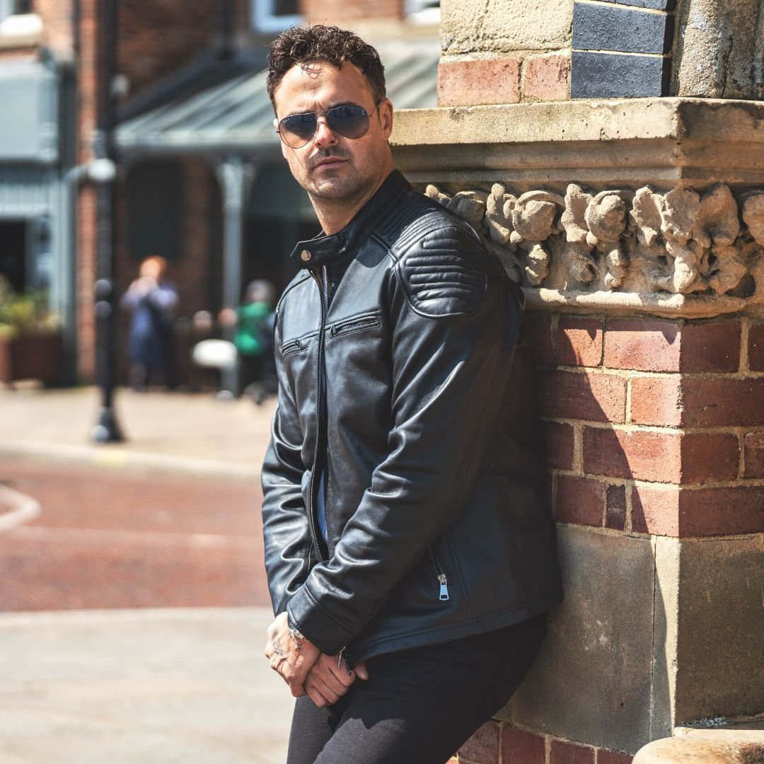 Leather Biker Jacket Thomas Black