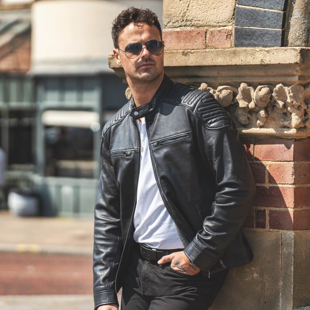Leather Biker Jacket Thomas Black
