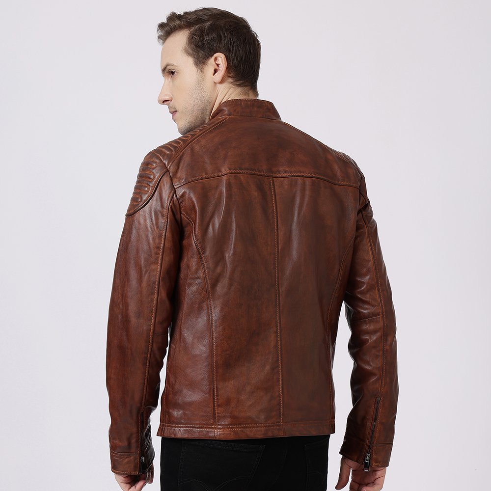 Leather Biker Jacket Thomas Tan 6883 4