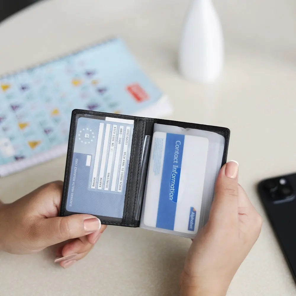 Leather Credit Card Holder Black-5