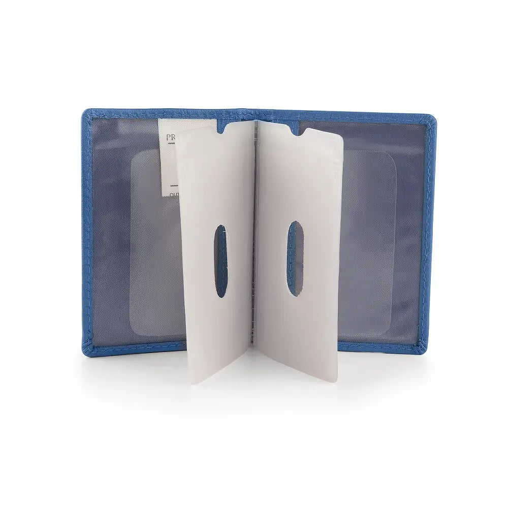 Leather Credit Card Holder Blue-3