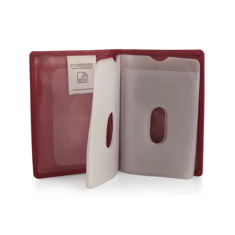 Leather Credit Card Holder Fuchsia-3