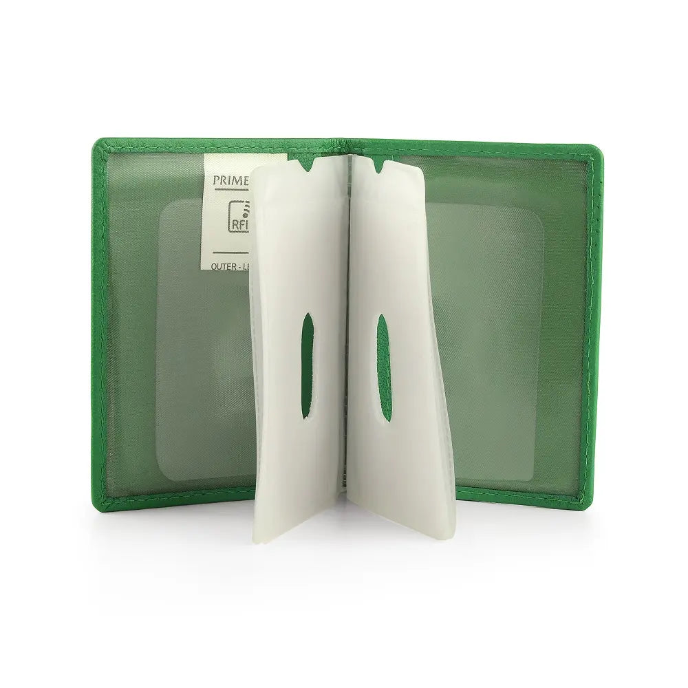 Leather Credit Card Holder Green-3