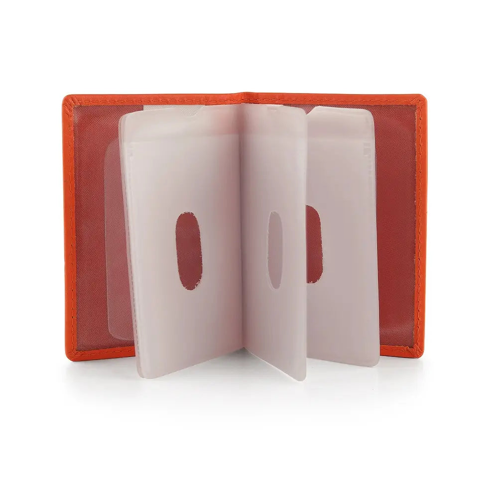 Leather Credit Card Holder Orange-3