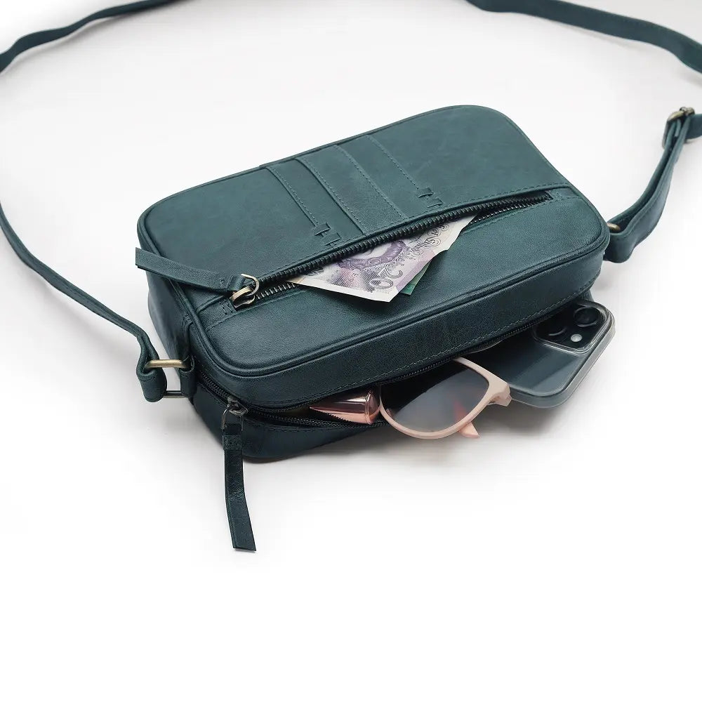 Leather Crossbody Bag Arizona Green-4