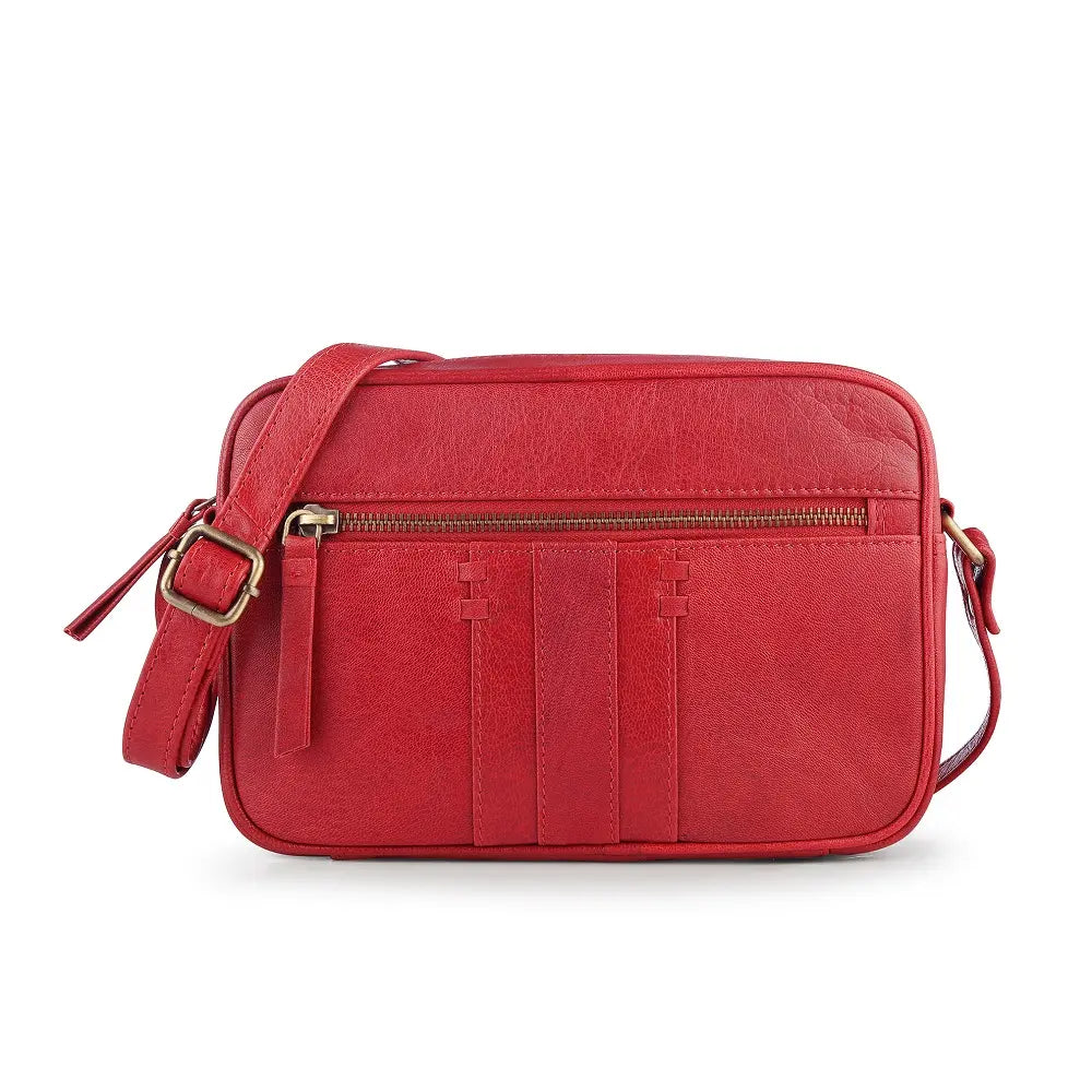 Leather Crossbody Bag Arizona Red-1