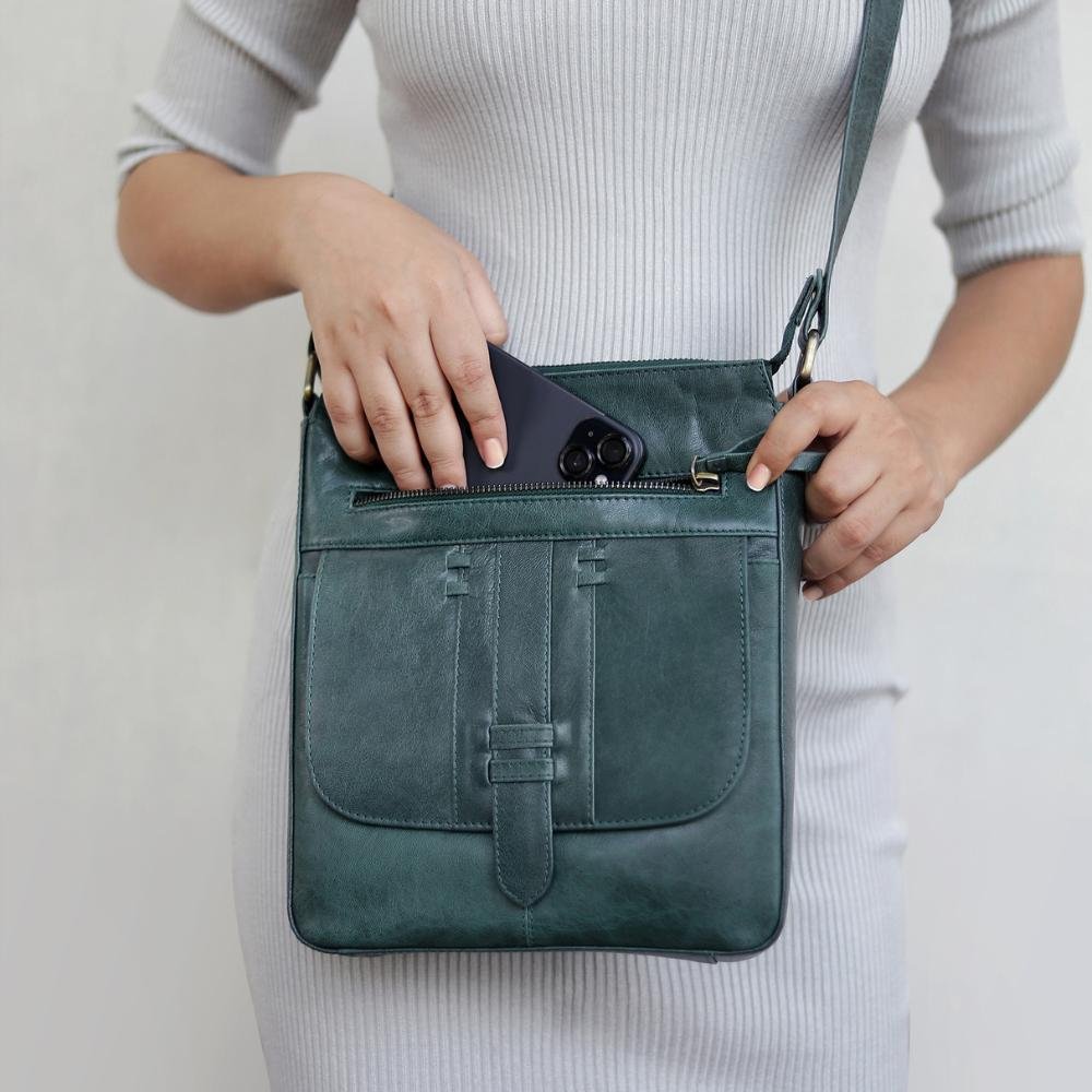 Leather Crossbody Bag &#8211; Phoenix Arizona GREEN 360