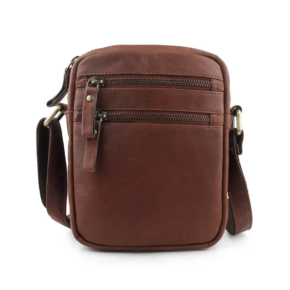 Leather Crossbody Flight Bag Milano
