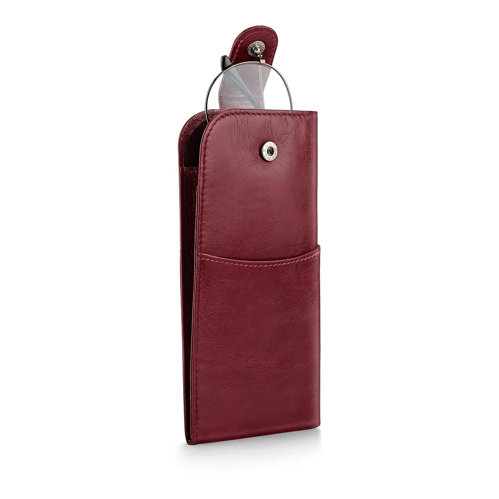 Leather Glasses Case Maroon 04