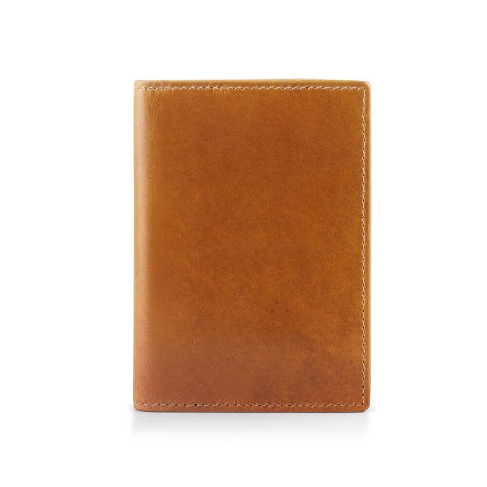 Front view of Tan leather wallet