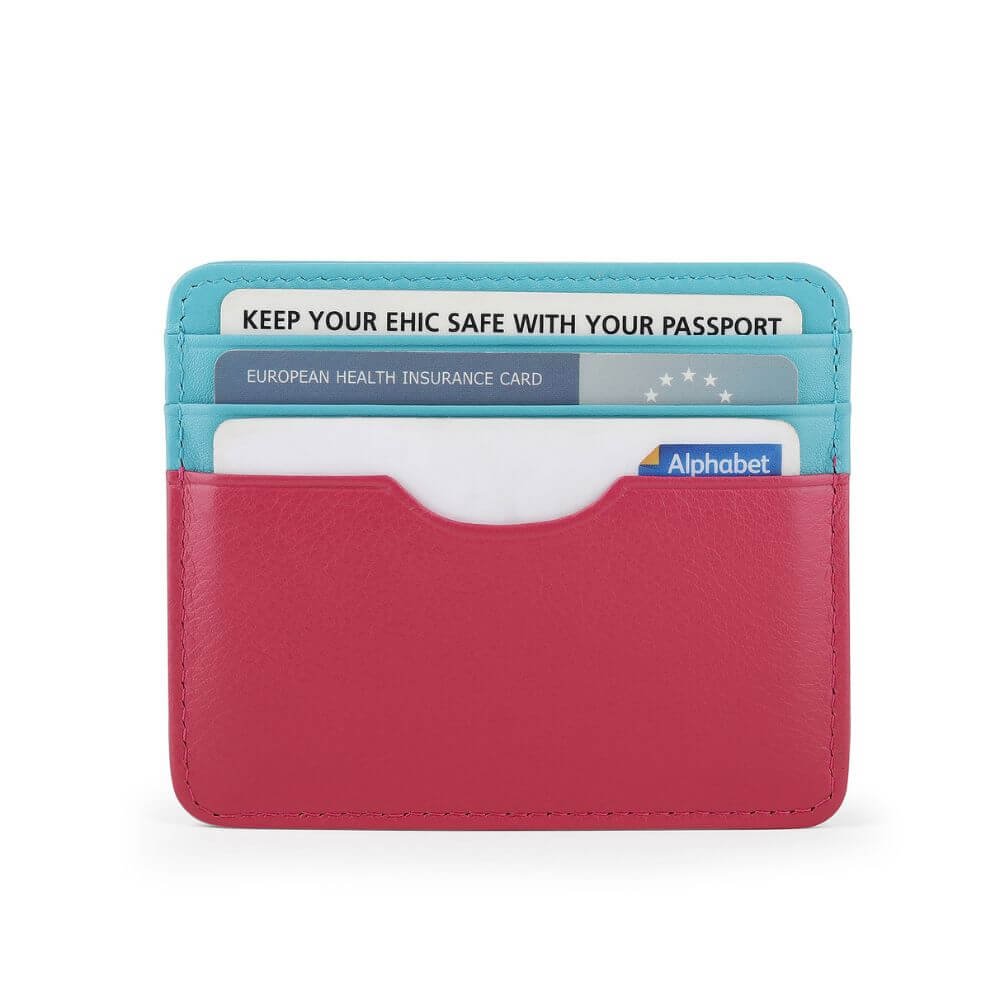 Leather Lined Cardholder Rio 785 &#8211; Turquoise