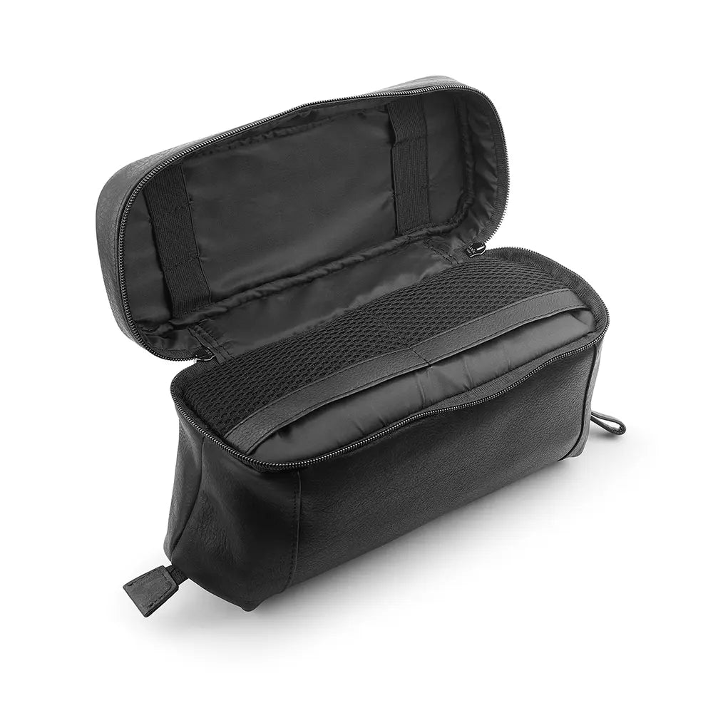 Leather Toiletry Wash Bag Black 4