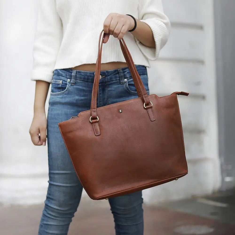 Leather Tote Bag Juliette Tuscan Bordeaux-8