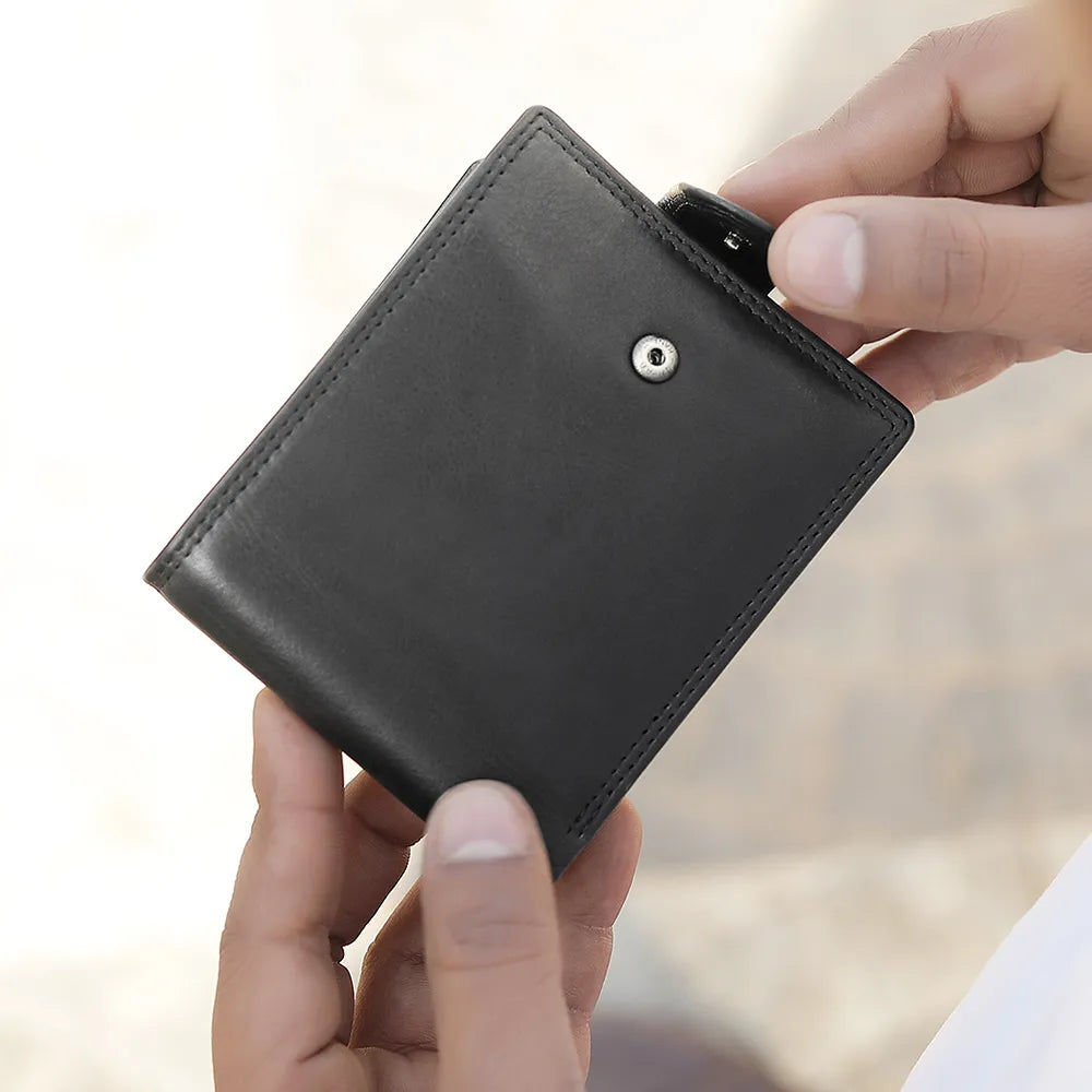 Leather Trifold Wallet For Men &#8211; Julian Leon Black 07