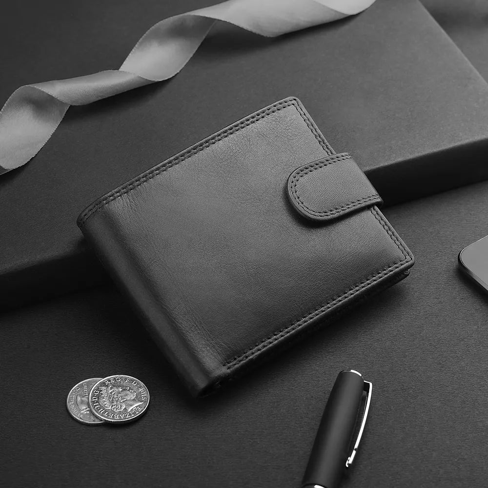 Leather Trifold Wallet For Men &#8211; Julian Leon Black 08
