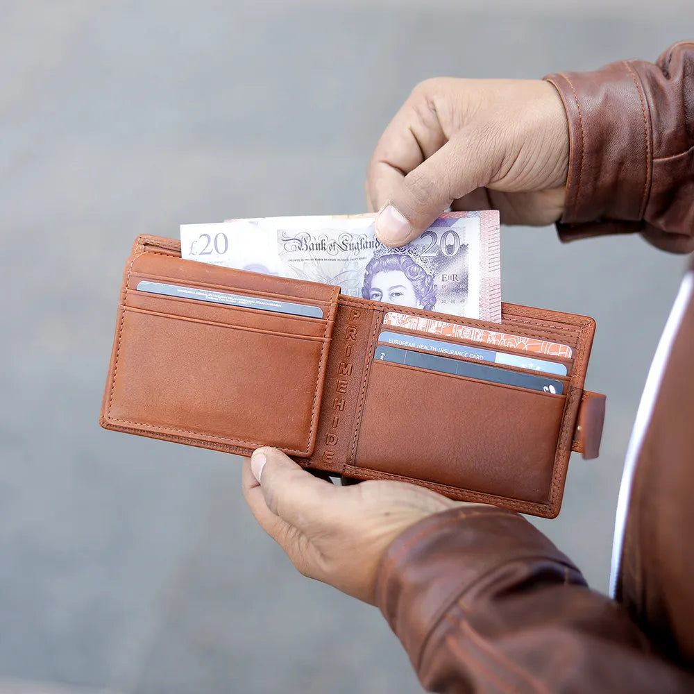 Leather Trifold Wallet For Men &#8211; Julian Leon Brown 06