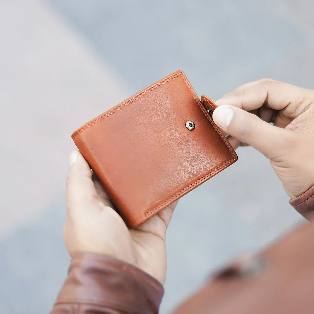 Leather Trifold Wallet For Men