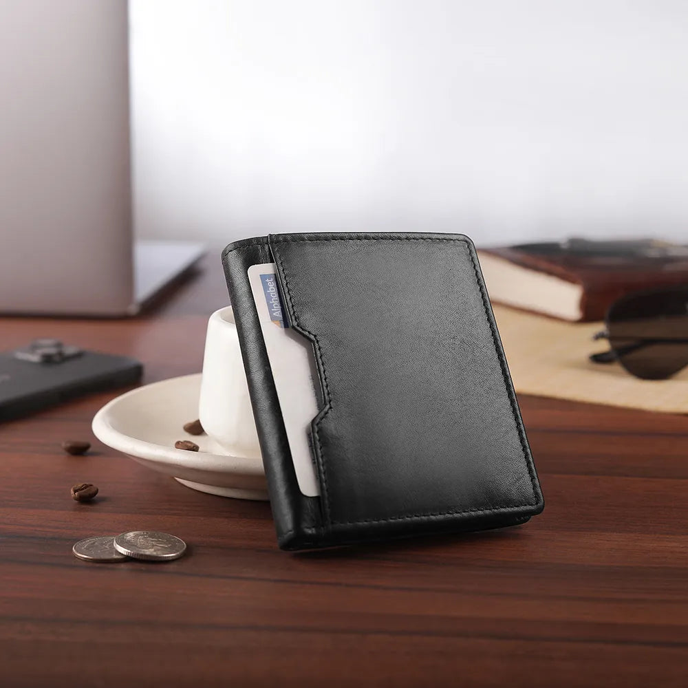 Leather Wallet with Coin Pocket &#8211; Alexander Alperto Black 01