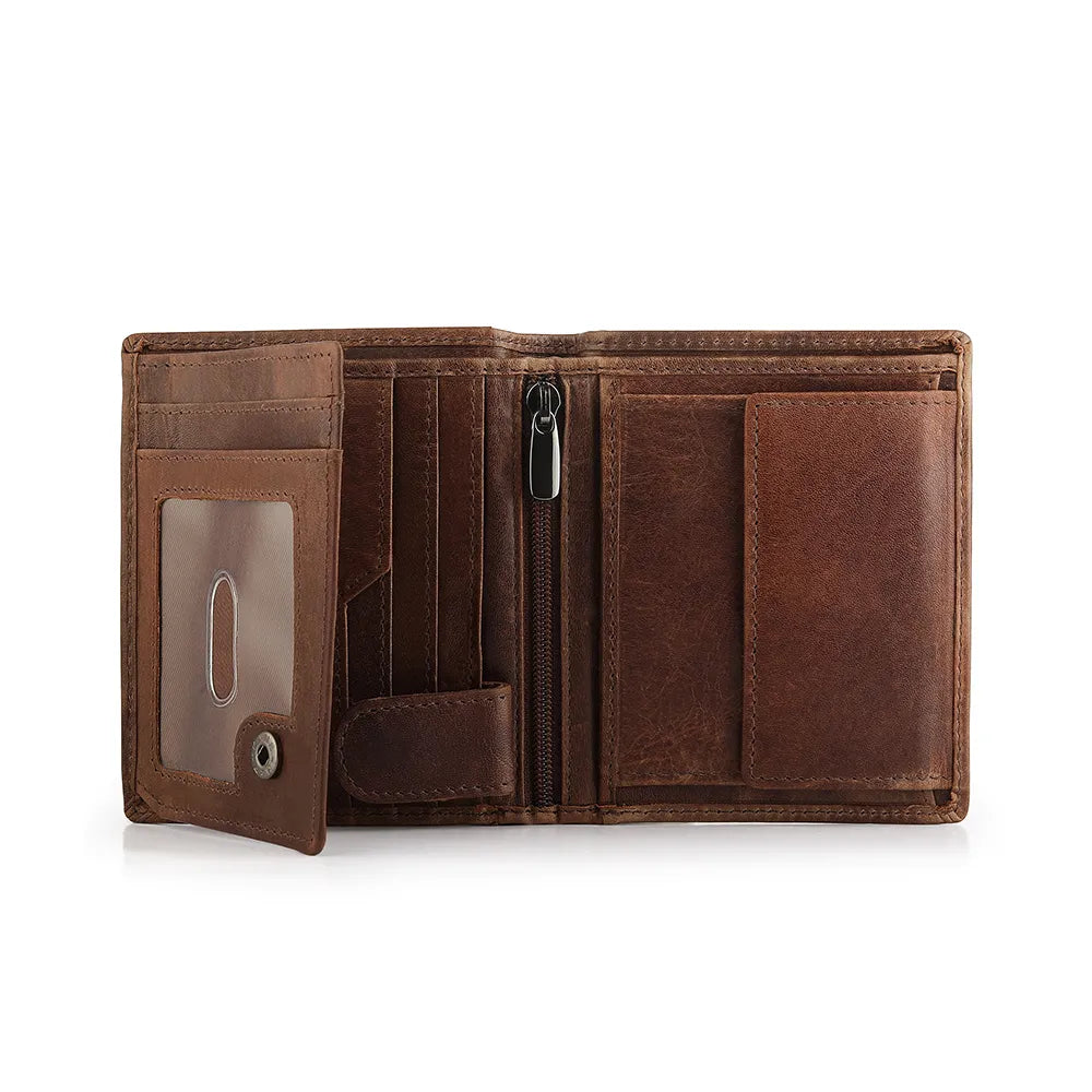Leather Wallet with Coin Pocket - Alexander Alperto