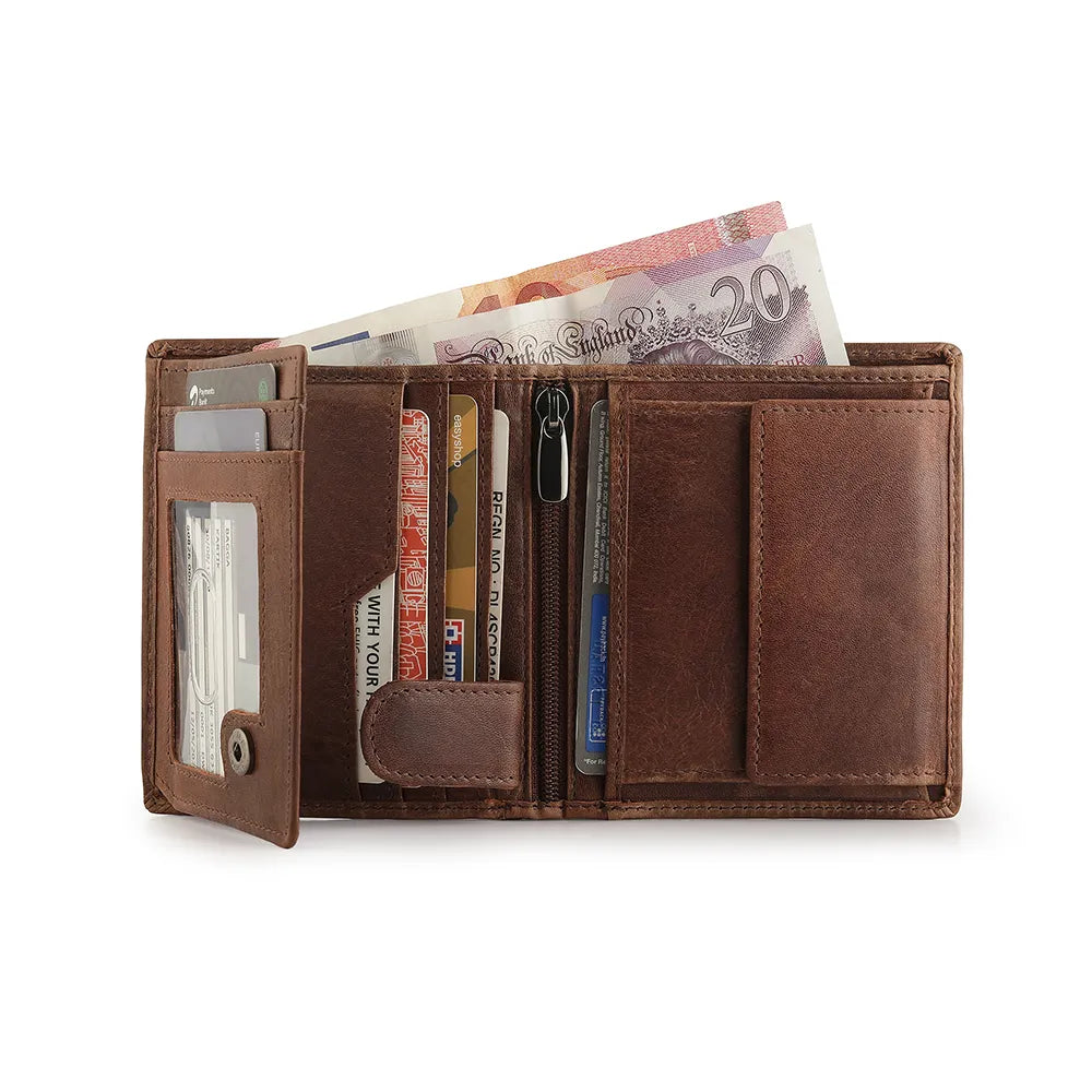 Leather Wallet with Coin Pocket - Alexander Alperto