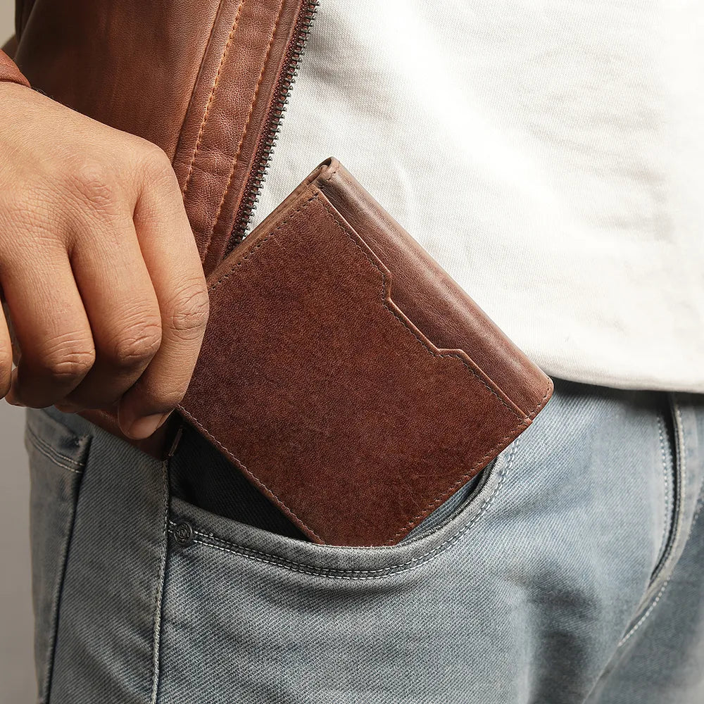 Leather Wallet with Coin Pocket &#8211; Alexander Alperto Brown 05