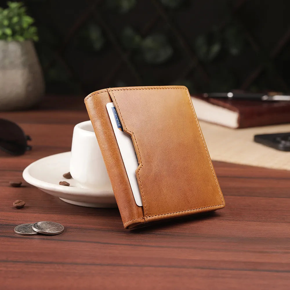 Leather Wallet with Coin Pocket &#8211; Alexander Alperto Tan 02