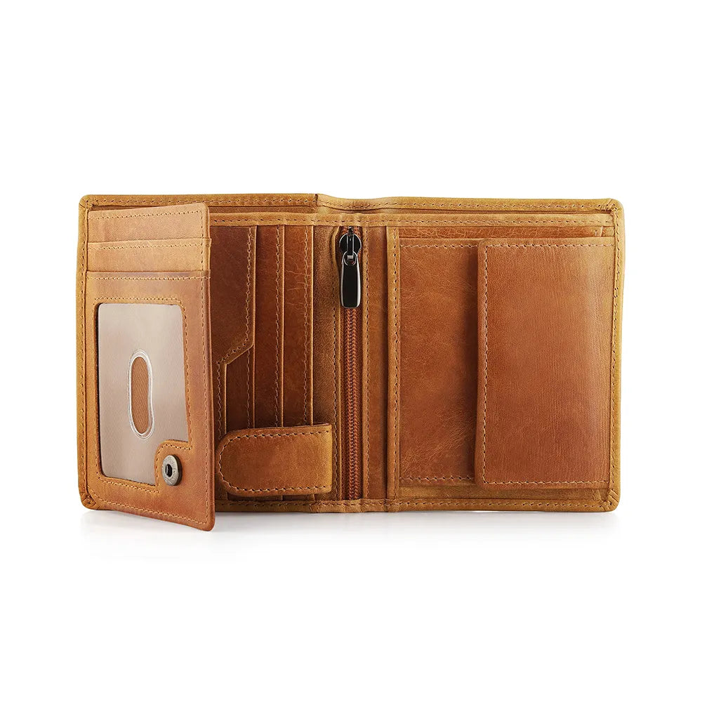 Leather Wallet with Coin Pocket - Alexander Alperto