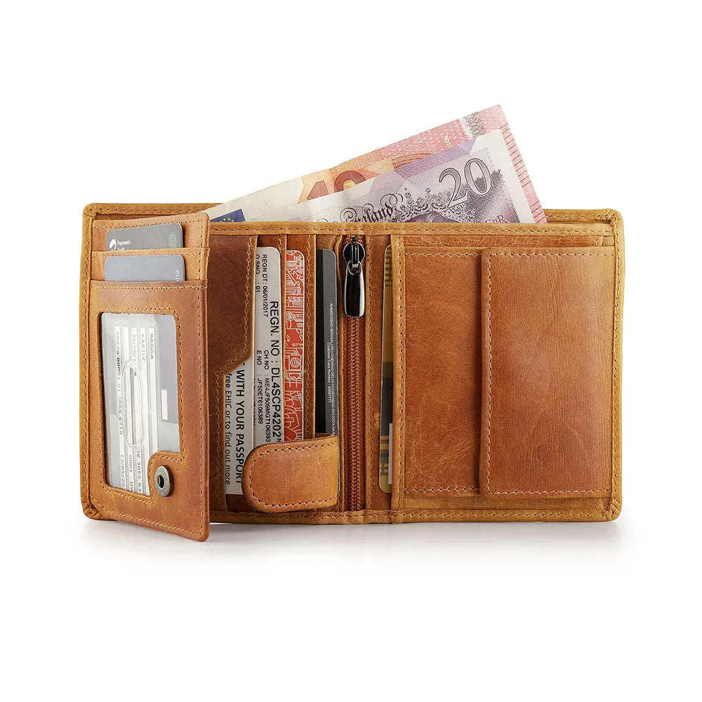 Leather Wallet with Coin Pocket - Alexander Alperto