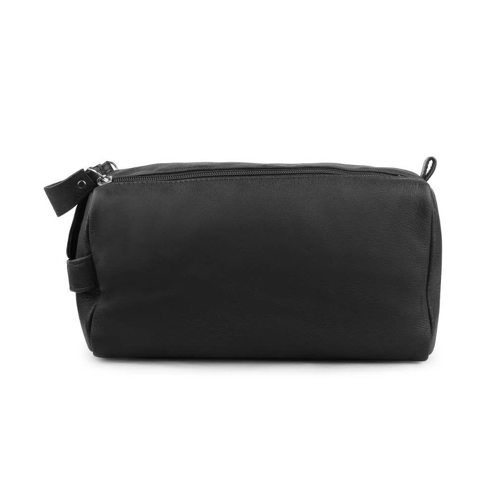 Leather Wash Bag with Double Zipper &#8211; Black 917 (3)