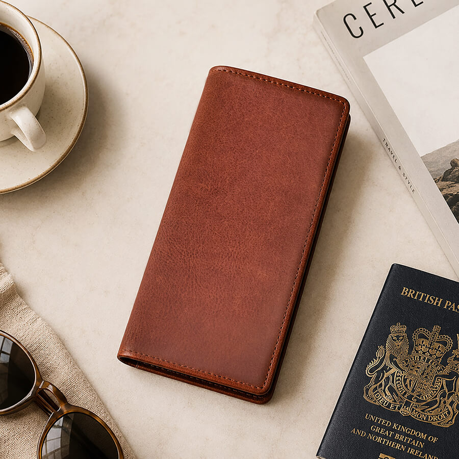 Leather Jacket Wallet - Tuscan