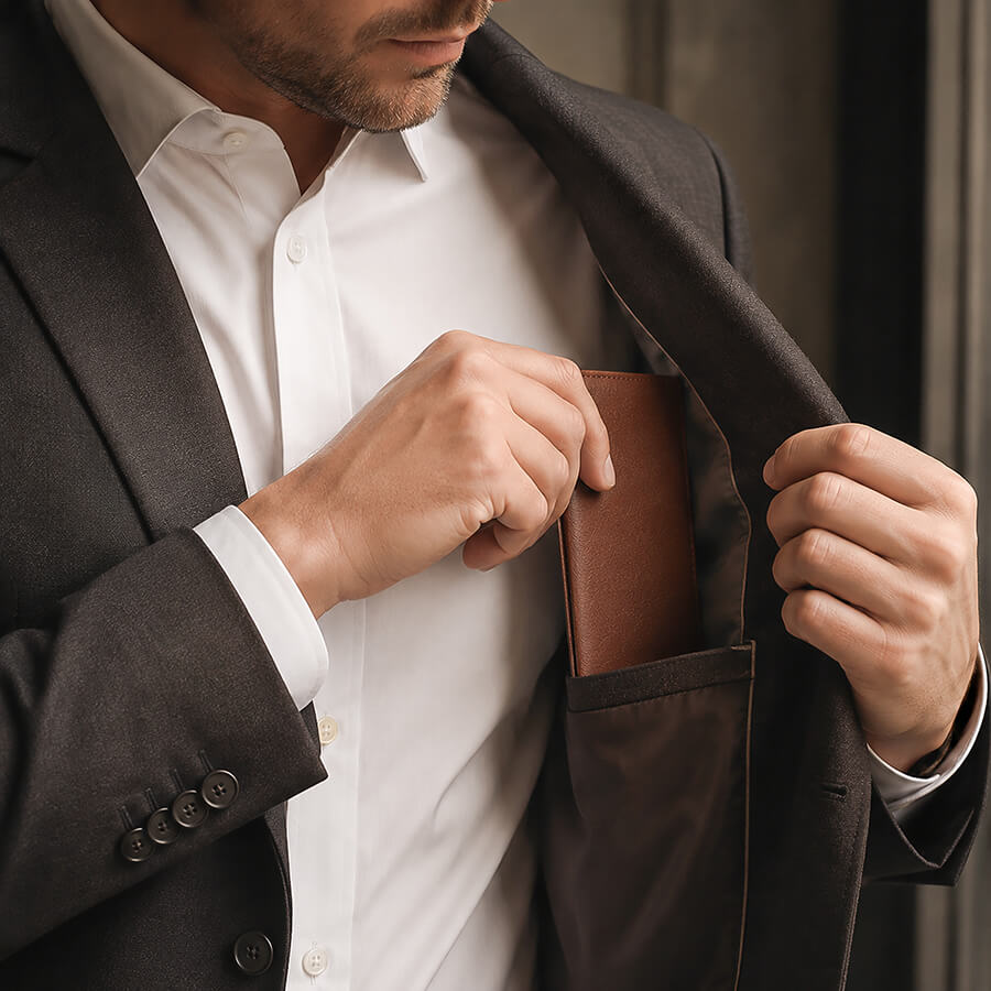 Leather Jacket Wallet - Tuscan