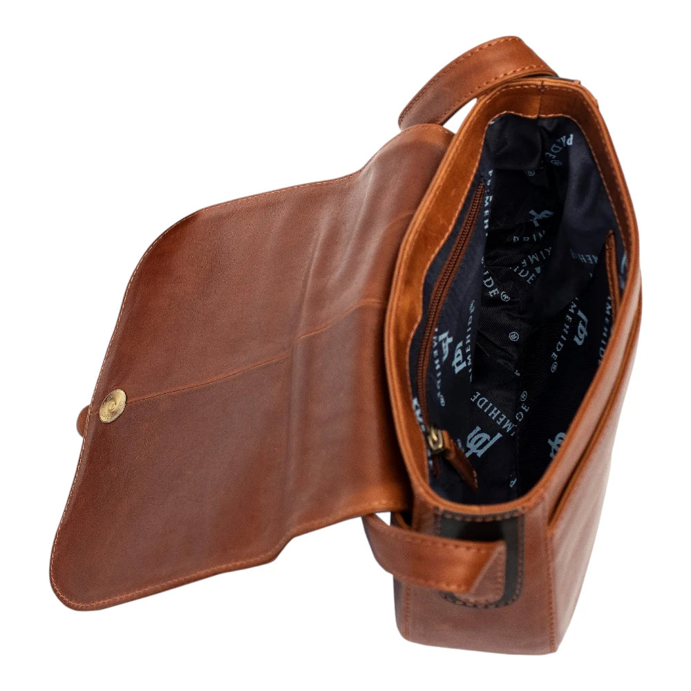 Inside view of Tan Leather Shoulder bag