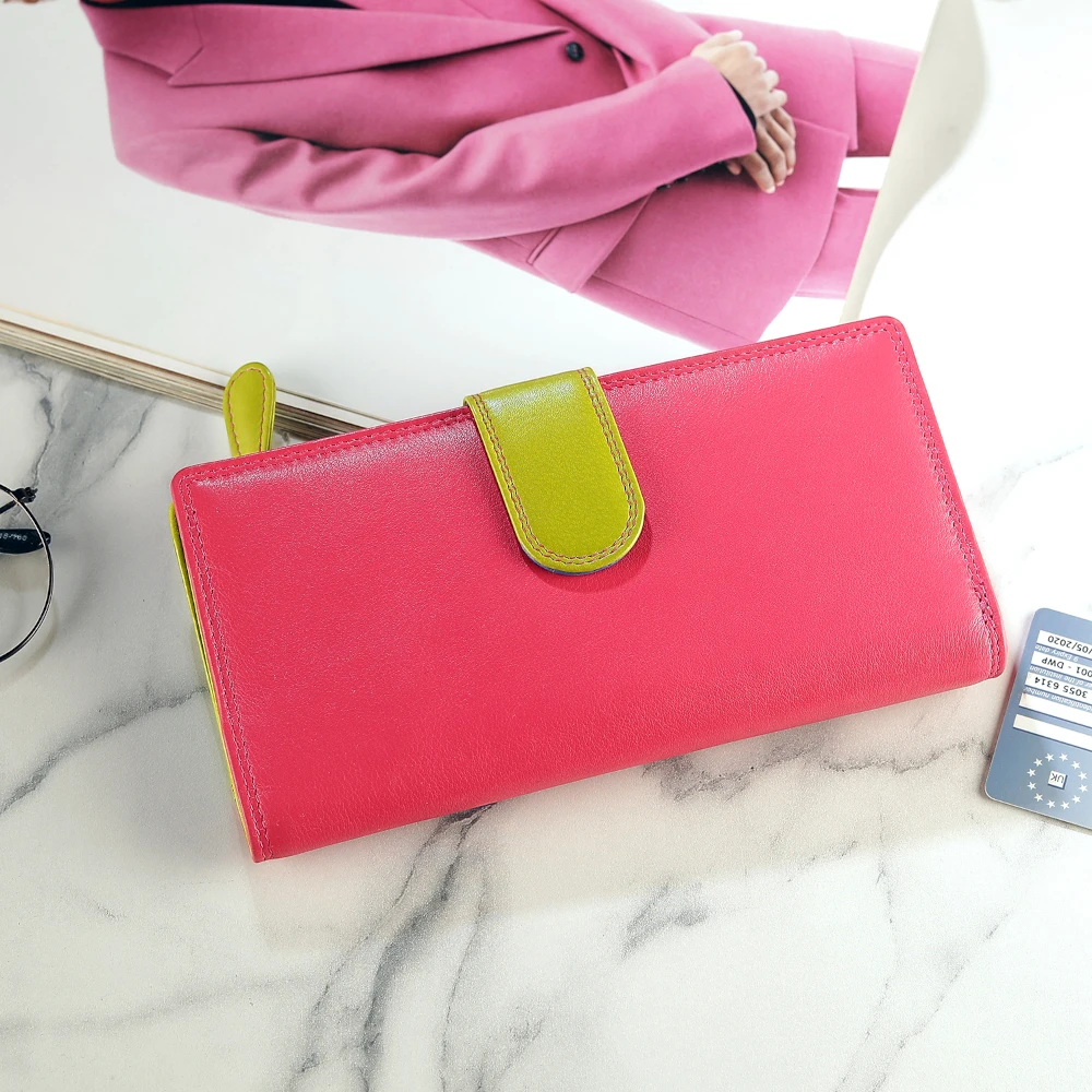 Large Bifold Multi Colour Real Leather Purse with RFID Protection