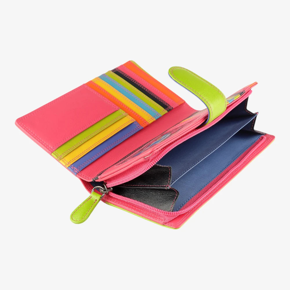 Large Bifold Multi Colour Real Leather Purse with RFID Protection