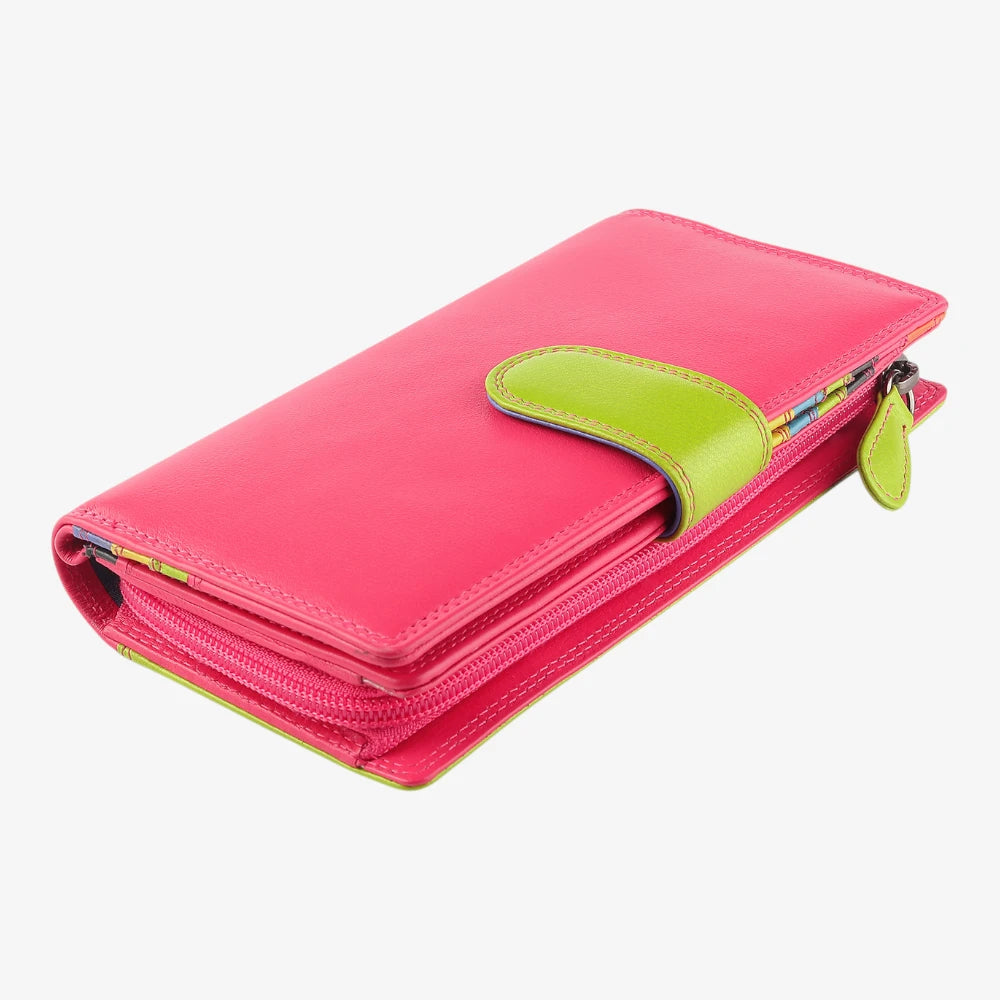 Large Bifold Multi Colour Real Leather Purse with RFID Protection