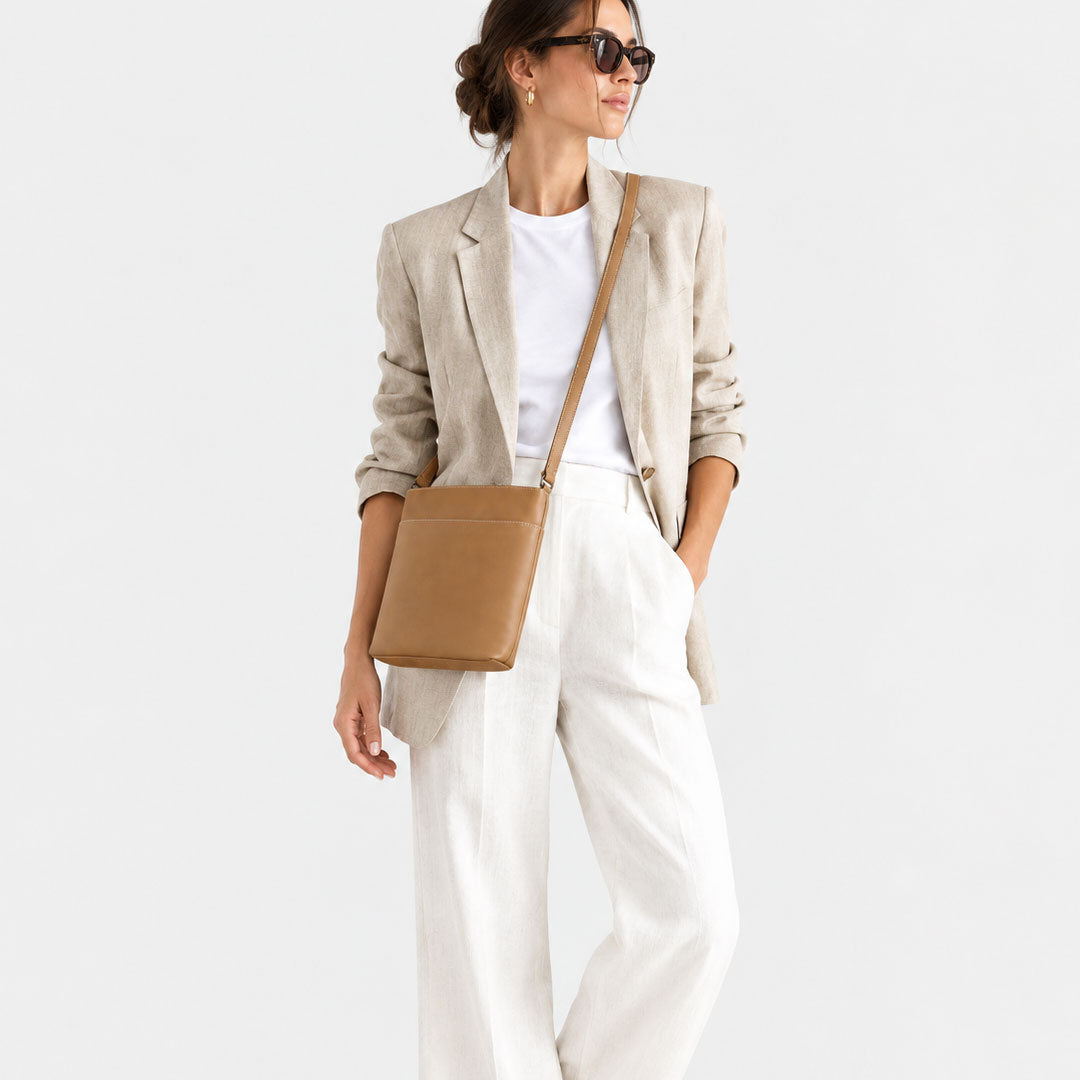 Lupita Cancun Large Leather Crossbody Bag
