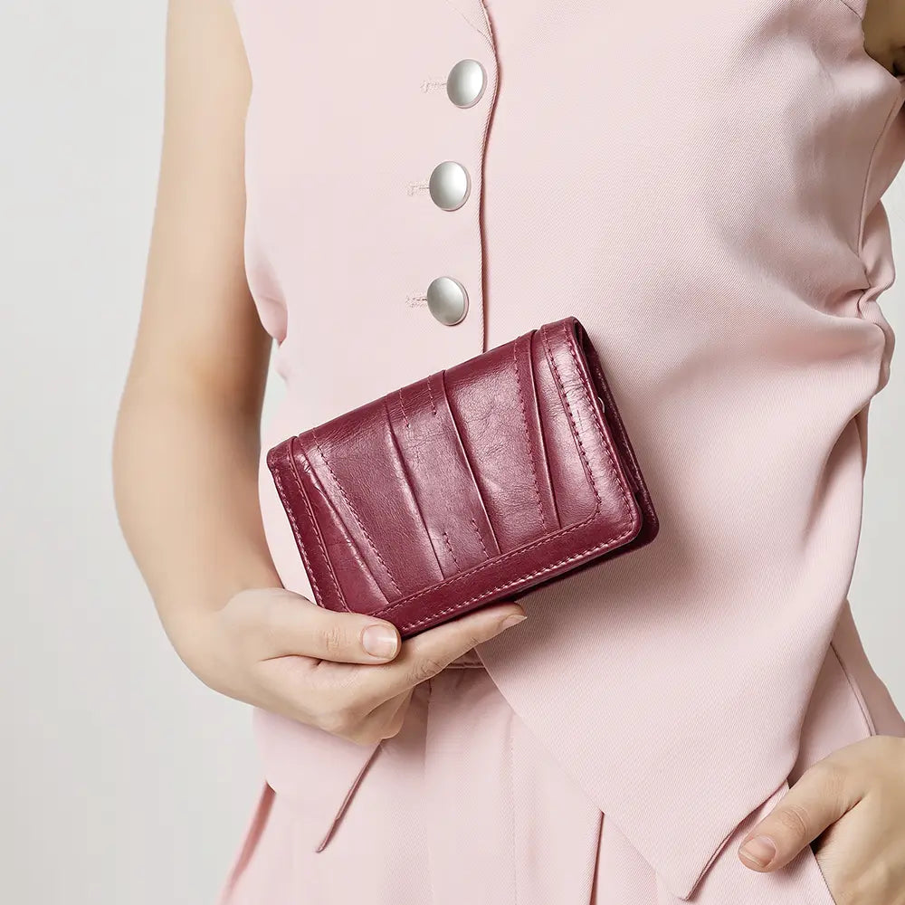 Maroon Italian Leather Purse Amalfi 01