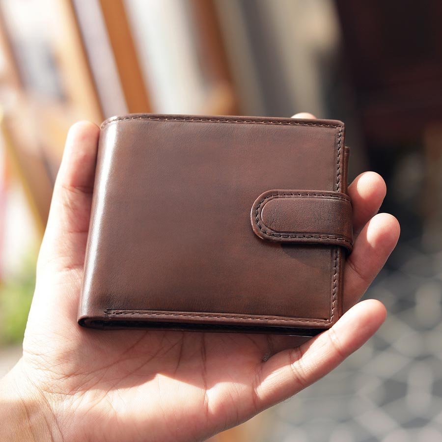 Maximus RFID Bifold Leather Wallet brown 02