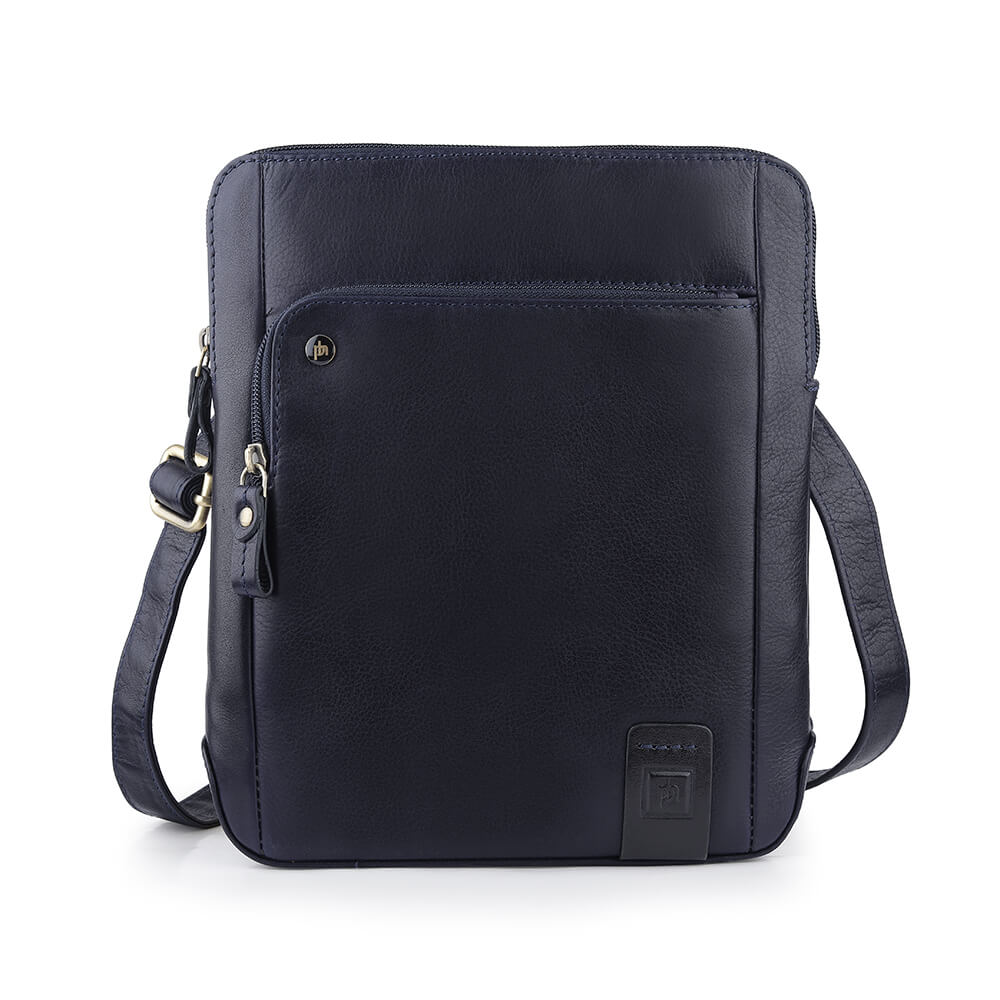 Medium Leather Messenger Bag - Matteo Tuscan