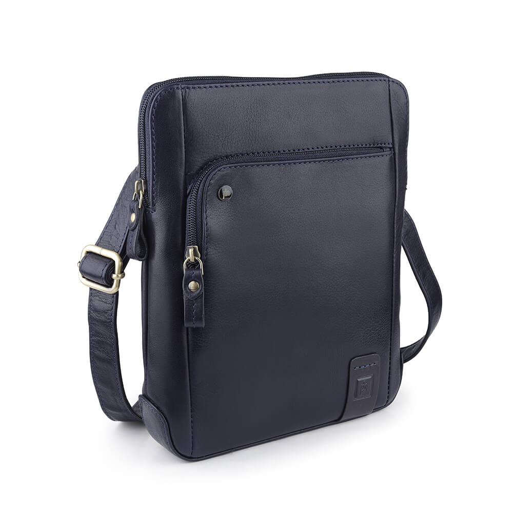 Medium Leather Messenger Bag - Matteo Tuscan