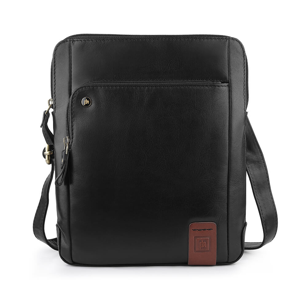 Medium Leather Messenger Bag - Matteo Tuscan