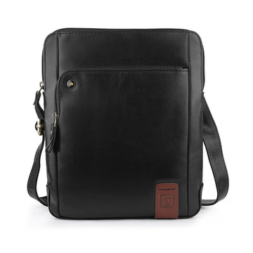 Medium Leather Messenger Bag - Matteo Tuscan