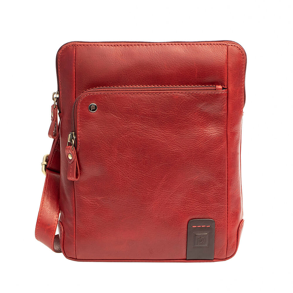 Medium Leather Messenger Bag - Matteo Tuscan