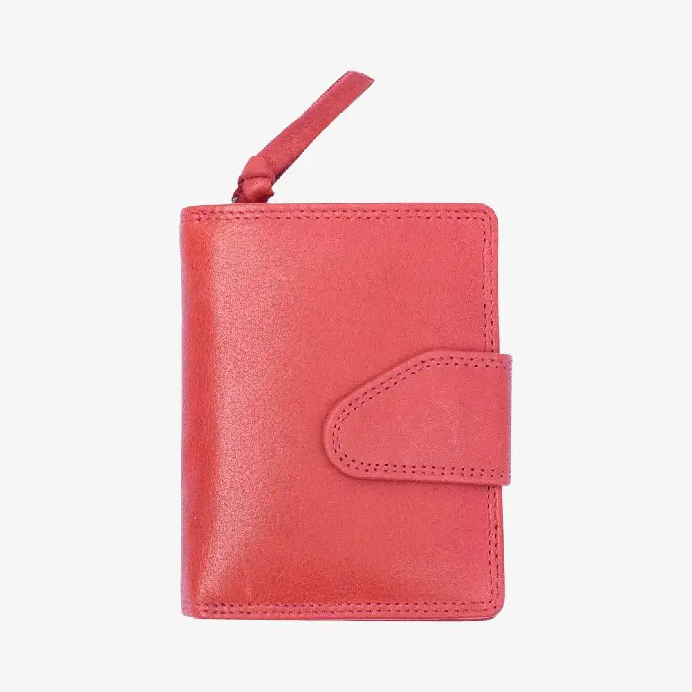 Red Paloma medium trifold purse in washed Cancun leather finish