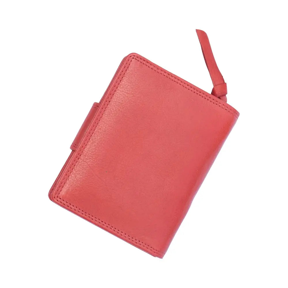 Top view of Red Paloma medium trifold purse 