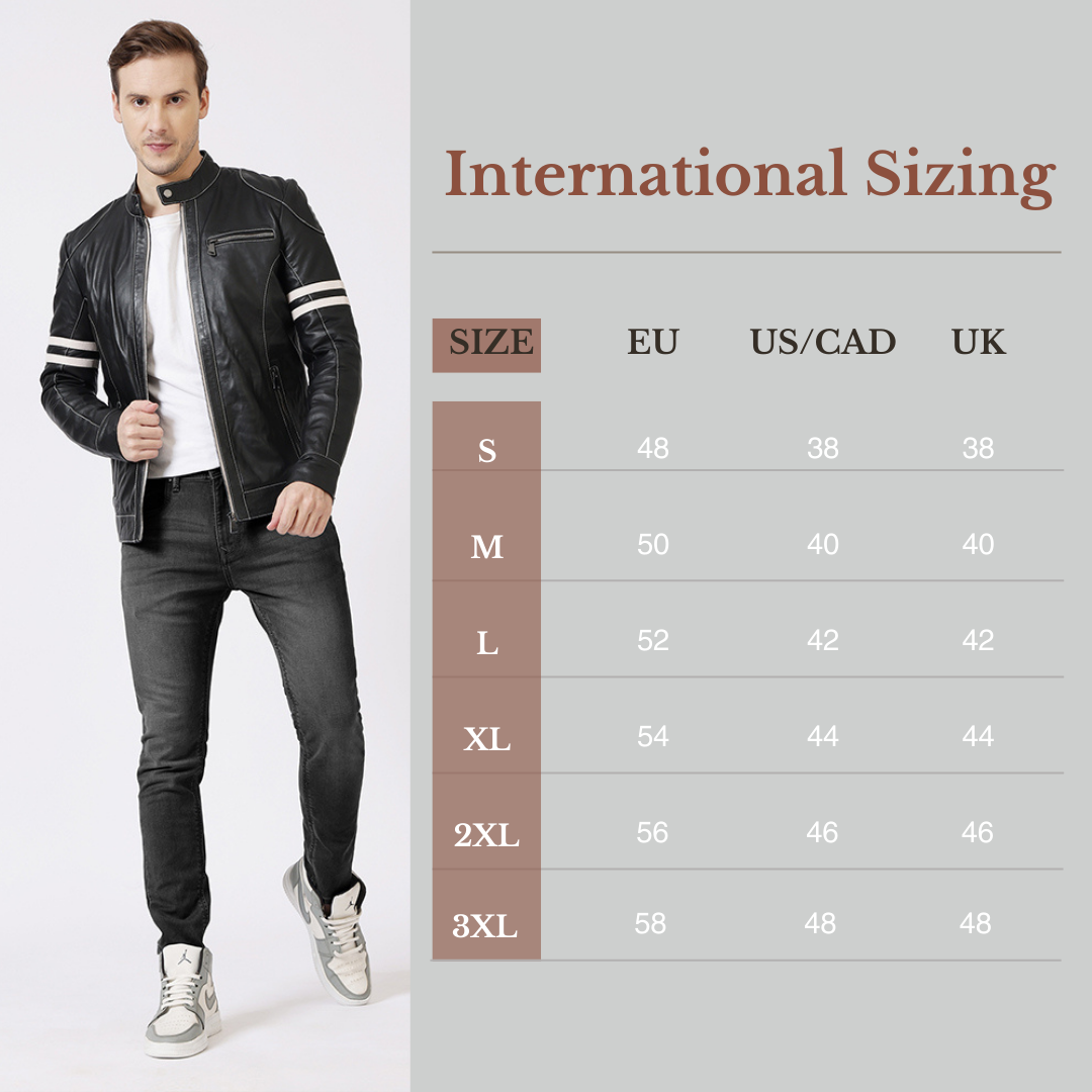 Men Leather Jacket International Sizing 2385-ROMAN
