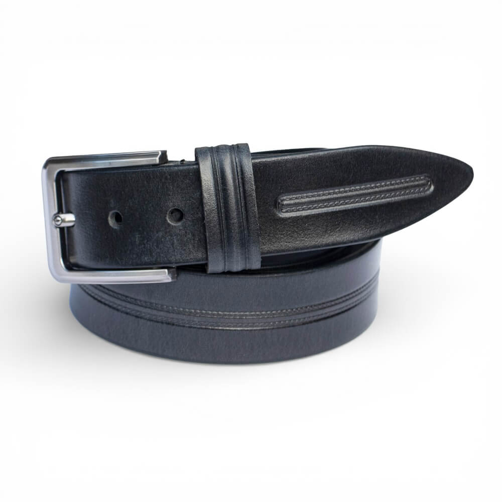 Leather Belt Silver Buckle